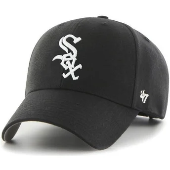 Schwarze Kappe mit gebogenem Schirm von MLB Chicago White Sox von 47 Brand