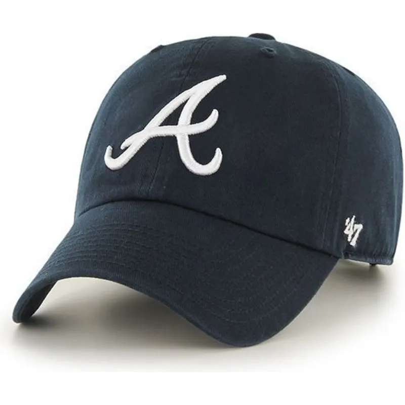 cap-zaoblena-navy-blue-adjustable-strap-frontal-atlanta-braves-mlb-47-brand