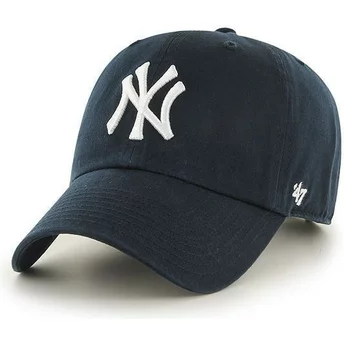 47 Brand Curved Brim New York Yankees MLB Clean Up Navy Blue Cap