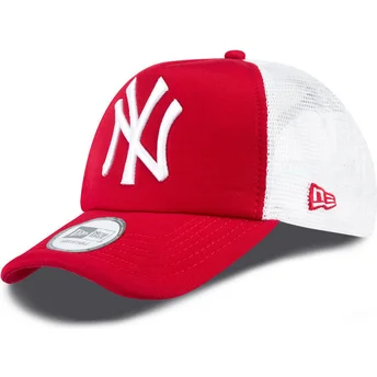 siltovka-zaoblena-cervena-snapback-clean-a-frame-new-york-yankees-mlb-new-era
