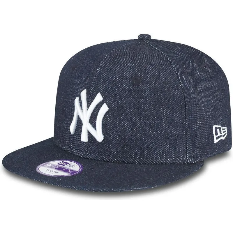 cap-rovna-navy-blue-snapback-pre-deti-9fifty-essential-denim-new-york-yankees-mlb-new-era